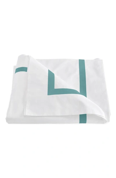 Matouk Lowell Duvet Cover In Lagoon