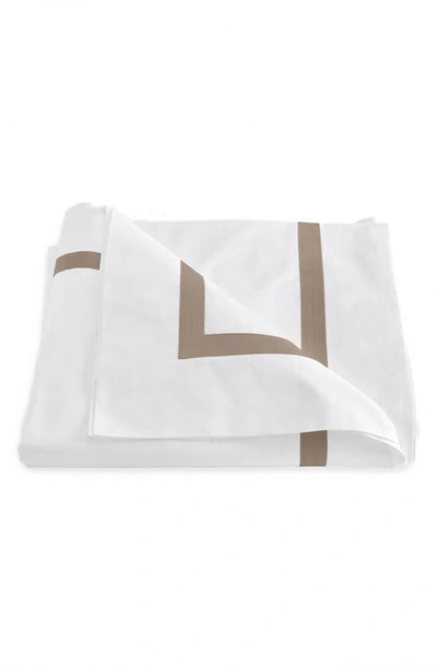 Matouk Lowell Duvet Cover In Khaki