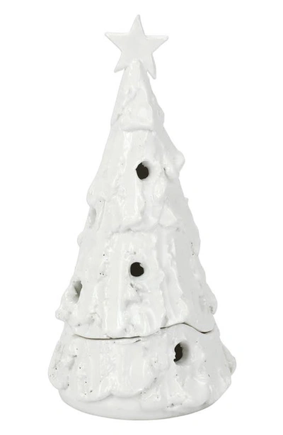 Vietri Foresta Bianca Small Flocked Tree With Star In White