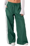 Edikted Fauna Nylon Track Pants In Green