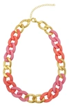 ADORNIA PINK CURB CHAIN NECKLACE