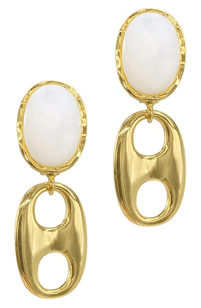 Adornia Mariner Drop Earrings In White