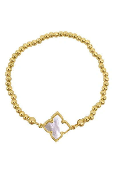 Adornia White Mother Of Pearl Flower Bracelet