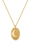 ADORNIA WATER RESISTANT MOON TABLET PENDANT NECKLACE