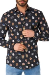 Opposuits Super Mario Bad Guys Trim Fit Button-up Shirt In Black
