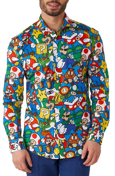 OPPOSUITS OPPOSUITS SUPER MARIO BUTTON-UP SHIRT