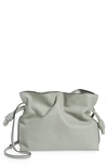 Loewe Flamenco Leather Clutch In Ash Grey