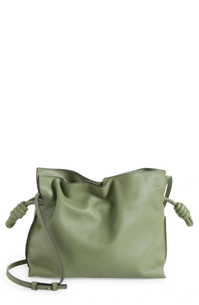 Loewe Flamenco Leather Clutch In Rosemary 6424