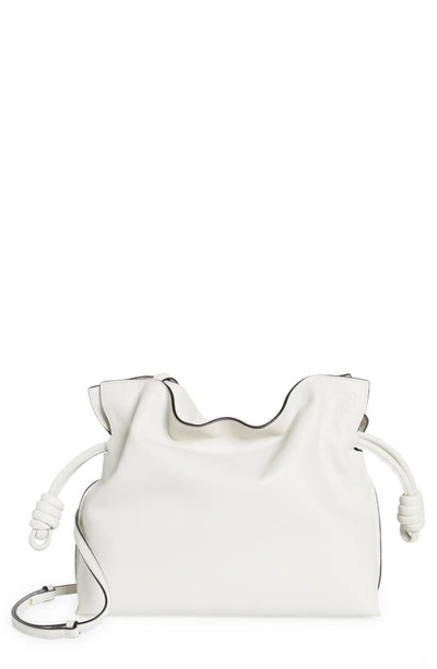 Loewe Flamenco Leather Clutch Bag In Soft White