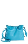 Loewe Flamenco Leather Clutch Bag In Cyan 5620
