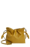 Loewe Mini Flamenco Leather Clutch In Ochre 8110