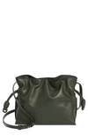 Loewe Mini Flamenco Leather Clutch In Vintage Khaki 4429