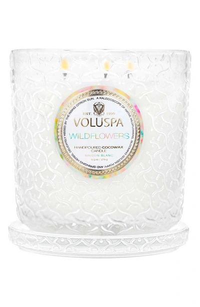 Voluspa Wildflowers Luxe Scented Candle In White