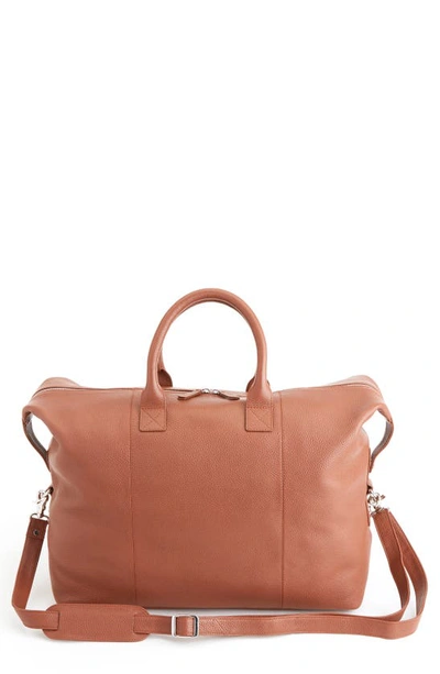 Royce New York Medium Leather Duffle Bag In Tan