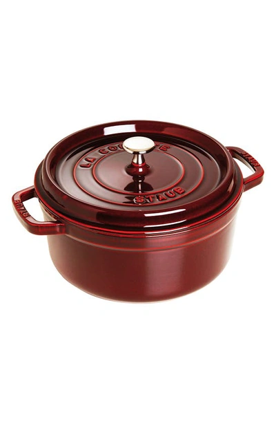 Staub 13.25-quart Cast Iron Round Cocotte In Grenadine