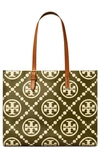 Tory Burch T Monogram Embossed Tote Bag In Leccio