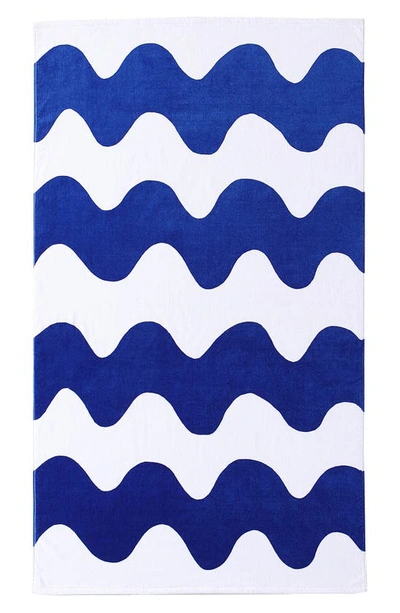 Marimekko Lokki Wavy Beach Towel In Blue