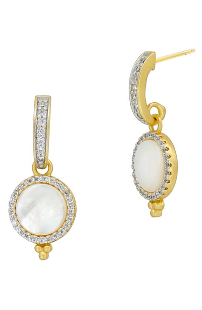 Freida Rothman Glistening Drop Earrings In Gold And Silver