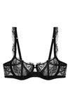 Journelle Isabel Lace Underwire Balconette Bra In Noir