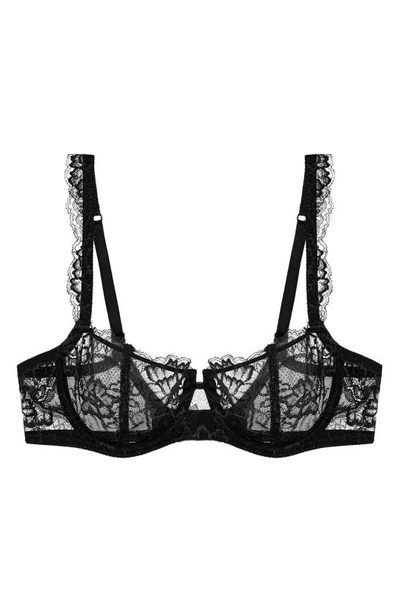 Journelle Isabel Lace Underwire Balconette Bra In Noir