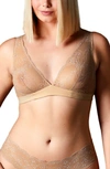 Journelle Sapna Plunge Bralette In Beige