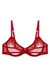 Journelle Odette Open Cup Underwire Bra In Scarlet