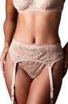 Journelle Isabel Lace Suspender Belt In Amande