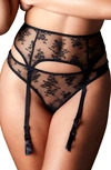 Journelle Romy Lace Suspender Belt In Noir