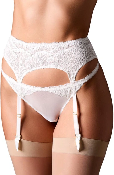 Journelle Loulou Lace Suspender Belt In Blanc