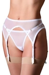 Journelle Odette Classic Mesh Garter Belt In White