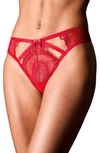 Journelle Natalia Lace G-string Thong In Scarlet