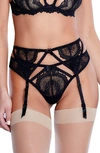 Journelle Natalia Lace Suspender Belt In Noir