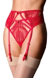 Journelle Anais Suspender Belt In Scarlet