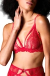 Journelle Natalia Strappy Lace Bra In Scarlet