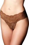 Journelle Sapna Mid Rise Lace Thong In Carmel