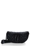Kurt Geiger London Kensington Drench Leather Belt Bag In Black