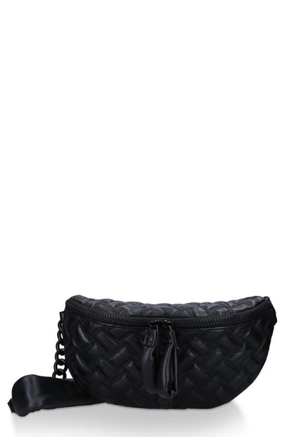Kurt Geiger London Kensington Drench Leather Belt Bag In Black