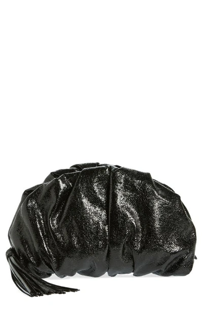 Rebecca Minkoff Ruched Clutch In Black Metallic