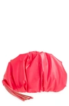 Rebecca Minkoff Ruched Faux Leather Clutch In Hot Pink