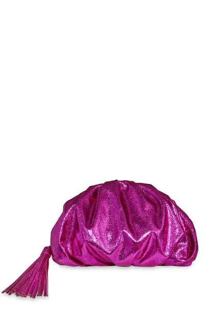 Rebecca Minkoff Ruched Faux Leather Clutch In Passion Flower