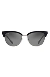 Maui Jim Lokelani 55mm Polarized Cat Eye Sunglasses In Black With Silver