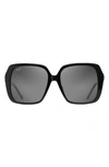 Maui Jim Poolside 55mm Polarized Square Sunglasses In Black Gloss