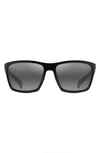 Maui Jim Makoa 59mm Polarized Sport Sunglasses In Black Gloss