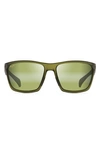 Maui Jim Makoa 59mm Polarized Sport Sunglasses In Trans Khaki Green