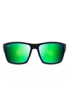 Maui Jim Makoa 59mm Polarized Sport Sunglasses In Matte Black