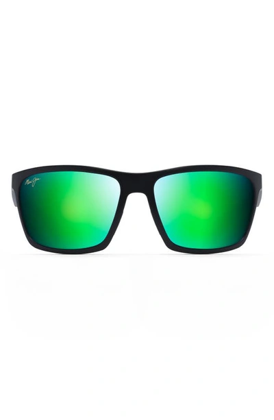 Maui Jim Makoa 59mm Polarized Sport Sunglasses In Matte Black