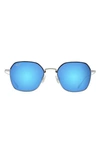 Maui Jim Moon Doggy 52mm Polarized Square Sunglasses In Silver