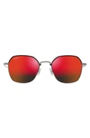 Maui Jim Moon Doggy 52mm Polarized Square Sunglasses In Gunmetal