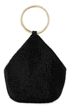 Olga Berg Ellie Crystal Mesh Bag In Black