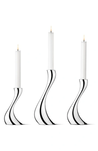 Georg Jensen Cobra Candleholders, 3-piece Set In Steel